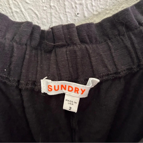 Sundry Spaghetti Strap Elastic Jumpsuit Jersey Black Sz 2 /medium - Picture 4 of 7